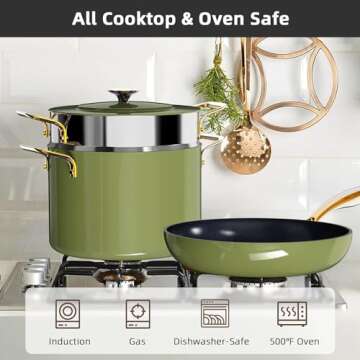 Nuwave Lux LE 13-Pc Cookware Set with Gold Handles