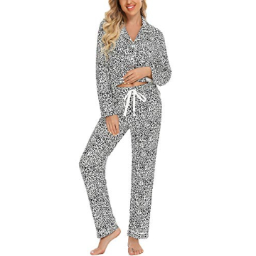 Anjue Women's Plus Size Leopard Pajamas - Ultra Comfortable Sleepwear Set