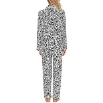 Anjue Women's Plus Size Leopard Pajamas Comfortable Sleepwear