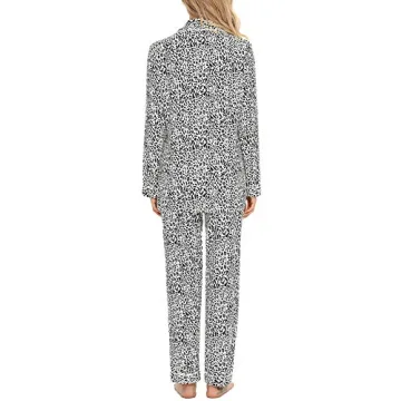 Anjue Women's Plus Size Leopard Pajamas Comfortable Sleepwear