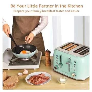 Roter Mond 4 Slice Retro Toaster with Extra Wide Slots