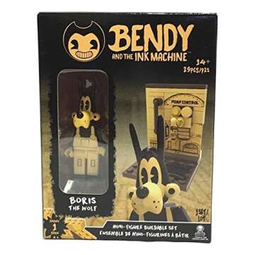 Basic Fun Bendy and The Ink Machine - Boris The Wolf Buildable Mini-Figure Set (29 Pieces)