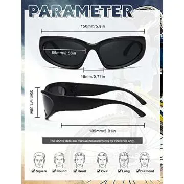 MASDUN Polarized Wrap Around Sunglasses trendy Vintage Sun Glasses for Men Women Drive futuristic Outdoor Sport Shades UV400 (black/white black)