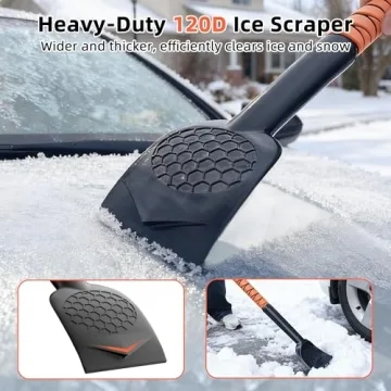 AMADAW Extendable Snow Brush with Ice Scraper for Winter Care