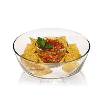 Mikasa Napoli Chip and Dip Set, 11-Inch, Clear