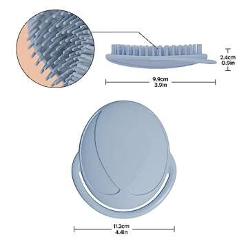 haakaa Silicone Shampoo Brush - Cradle Cap Brush Comb - Baby Hair Scrubber - Scalp Massager for Newborns & Toddlers - 1pk-Blue Sky