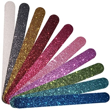 P2P Nails Glitter Colorful Nail File Strips - Stylish Double Sided Nail Buffers for Perfect Manicure...