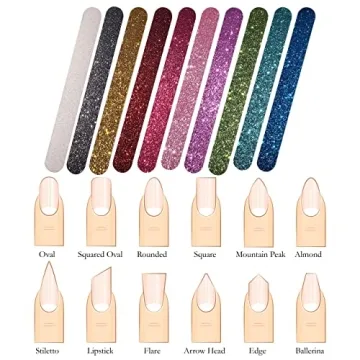 Glitter Colorful Nail File Strips for Manicure & Pedicure