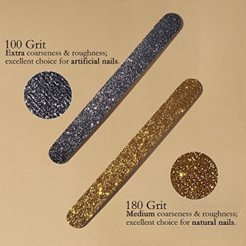 Glitter Colorful Nail File Strips for Manicure & Pedicure