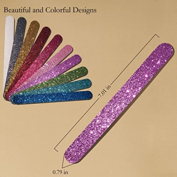 Glitter Colorful Nail File Strips for Manicure & Pedicure