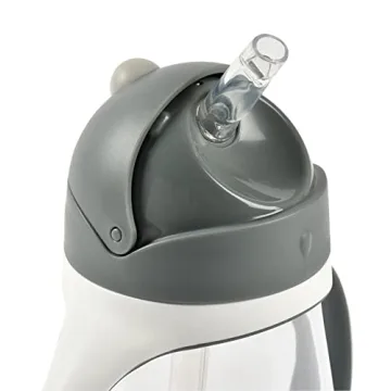 BEABA Kids Straw Sippy Cup with Removable Handles - 10 oz, Charcoal