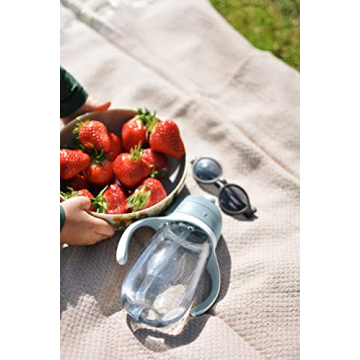 BEABA Kids Straw Sippy Cup with Removable Handles - 10 oz, Charcoal