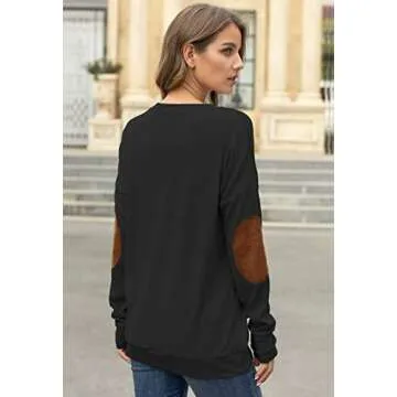 Pink Queen Women's Long SLeeve Mama Bear Printed Pachwork T-Shirts Sweatshirt Top Black S