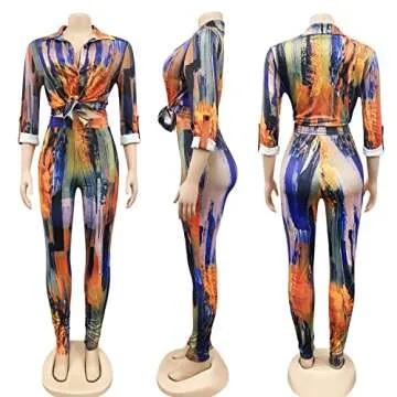 CUTUBLY Sexy Bodycon Long Sleeve Jumpsuit for Women
