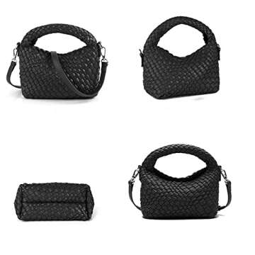 Woven Purse For Women, Small Crossbody Tote Bag with Detachable Shoulder Strap, Girls Top Handle Han...