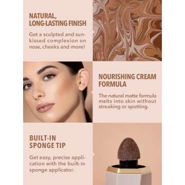 SHEGLAM Sun Sculpt Cool Toned Liquid Contour Stick Long Lasting Cream Bronzer Makeup - Terracotta