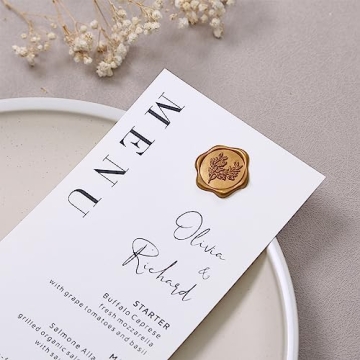 Elegant Antique Gold Wax Seal Stickers - Eucalyptus Design