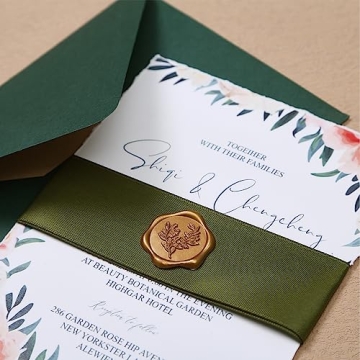 Elegant Antique Gold Wax Seal Stickers - Eucalyptus Design