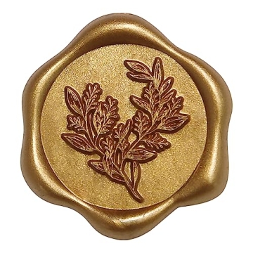 Elegant Antique Gold Wax Seal Stickers - Eucalyptus Design