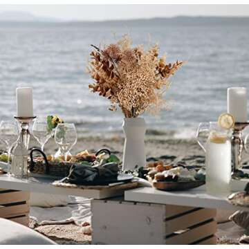 Fake Flowers Bouquet for Decorations Artificial Flowers Silk Flowers Artificial for Decoration Fall Flower Centerpieces for Coffee Table Decor (Beige)