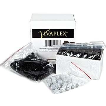 Vivaplex, 24, Amber, 10 ml Glass Roll-on Bottles with Stainless Steel Roller Balls. 3-3 ml Droppers included