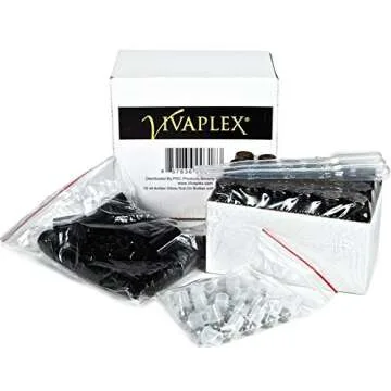 Vivaplex, 24, Amber, 10 ml Glass Roll-on Bottles with Stainless Steel Roller Balls. 3-3 ml Droppers included