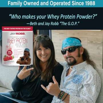 Jay Robb Whey Isolate Protein Powder, Low Carb, Keto, Vegetarian, Gluten Free, Lactose Free, No Sugar Added, No Fat, No Soy, Nothing Artificial, Non-GMO, Best-Tasting (24 oz, Strawberry)