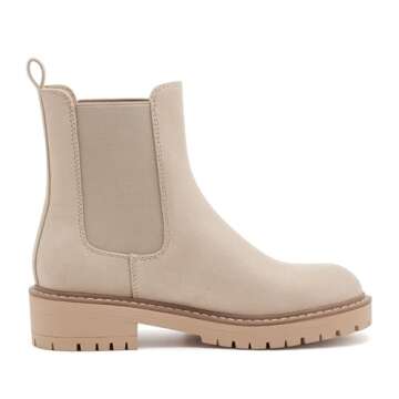 vodvob Women's Chelsea Boots Fashion Slip On Ankle Booties Casual Elastic Chunky Block Booties