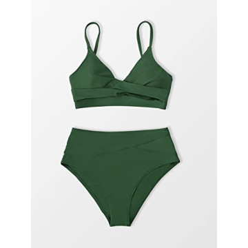 CUPSHE Adjustable High Waisted Twist Bikini Set for Women