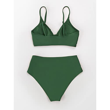 CUPSHE Adjustable High Waisted Twist Bikini Set for Women