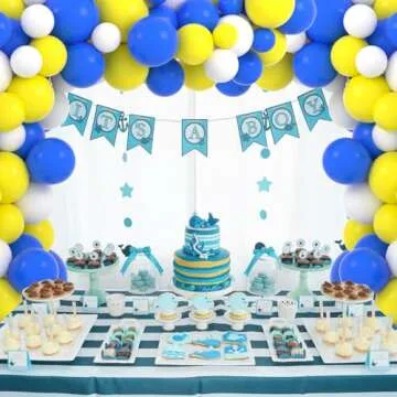 Royal Blue Yellow White Balloon Arch Kit - Royal Blue Yellow Balloons Pastel Yellow Blue Balloons fo...