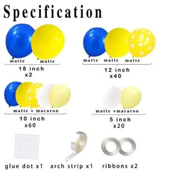 Royal Blue Yellow White Balloon Arch Kit - Royal Blue Yellow Balloons Pastel Yellow Blue Balloons for Birthday Wedding Baby Shower Anniversary Graduation Party Decorations