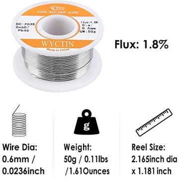 WYCTIN 60-40 Rosin Core Solder Wire for DIY Projects