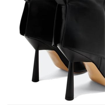 Goolita Fold Over Stiletto Knee High Boots for Women