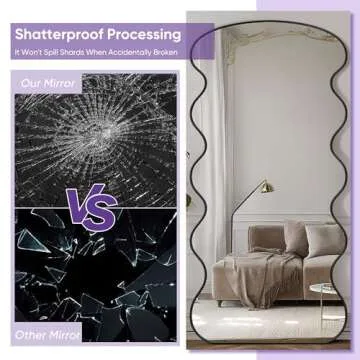 LadyNow Arched Full Length Mirror, 76"x34" Floor Mirror Freestanding, Floor Standing Mirror Full Body Mirror with Stand for Bedroom, HomeDecor Hanging Mounted Mirror for Living Room Cloakroom, Black