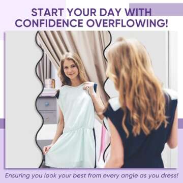 LadyNow Arched Full Length Mirror, 76"x34" Floor Mirror Freestanding, Floor Standing Mirror Full Body Mirror with Stand for Bedroom, HomeDecor Hanging Mounted Mirror for Living Room Cloakroom, Black