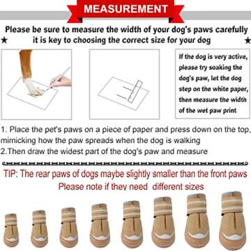 QUMY 4PCS Dog Shoes for Hot Pavement, Medium Large Dog Boots & Paw Protectors for Summer Heat Protec...