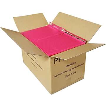 iMBAPrice 100-Pack Hot Pink Bubble Mailers for Shipping