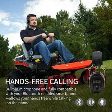 PROTEAR Bluetooth Radio Headphones Wireless Cancelling Hearing Protection, Noise Reduction NRR 25dB Safety Ear Muffs Rechargeable 1200 mAh Lithium Battery Ear Protector for Lawn Mowing Work