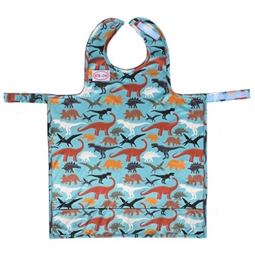 BIB-ON, Full-Coverage Bib and Apron Combination for Infant, Baby, Toddler Ages 0-4 (Dinosaurs)