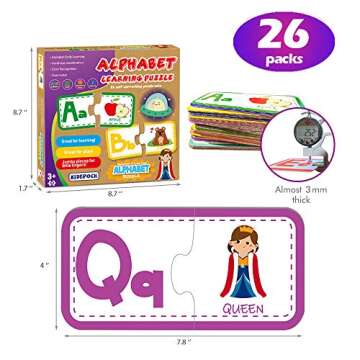 Puzzles for Kids Ages 3-4 – 26 Sets Self-Correcting Alphabet Puzzles for Toddlers, Perfect Matching Puzzles for Kids ages 3-5