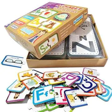 Puzzles for Kids Ages 3-4 – 26 Sets Self-Correcting Alphabet Puzzles for Toddlers, Perfect Matching Puzzles for Kids ages 3-5