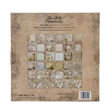 Wallflower Paper Stash by Tim Holtz Idea-ology, 36 Sheets, Double-Sided Cardstock, Various Sizes, Multicolored, TH93110