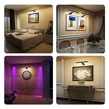 TINTINDOC Wireless Picture Light with Remote,Brightness Timer Setting,Rechargeable Battery Painting Light for Pictures Display Art on Wall with 3 Colors Lighting,Used for Frames Dartboard Portrait