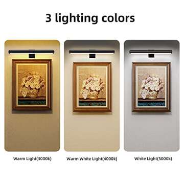 TINTINDOC Wireless Picture Light with Remote,Brightness Timer Setting,Rechargeable Battery Painting Light for Pictures Display Art on Wall with 3 Colors Lighting,Used for Frames Dartboard Portrait