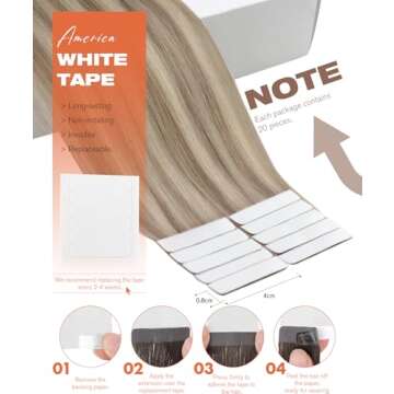 Sunny Hair Ash Blonde Tape in Extensions – 20in