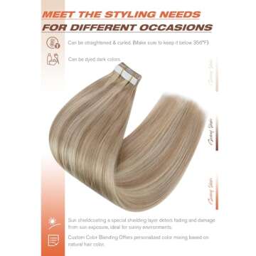 Sunny Hair Ash Blonde Tape in Extensions – 20in