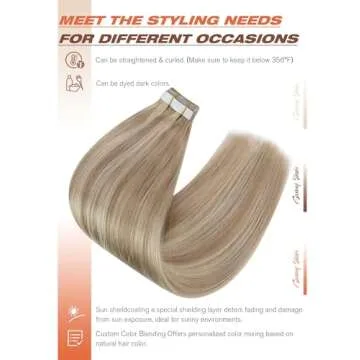 Sunny Hair Ash Blonde Tape in Extensions – 20in