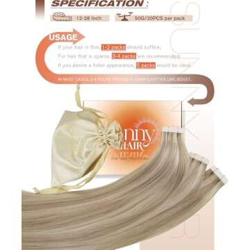 Sunny Hair Ash Blonde Tape in Extensions – 20in