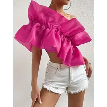 Stylish One Shoulder Sleeveless Crop Top for Women